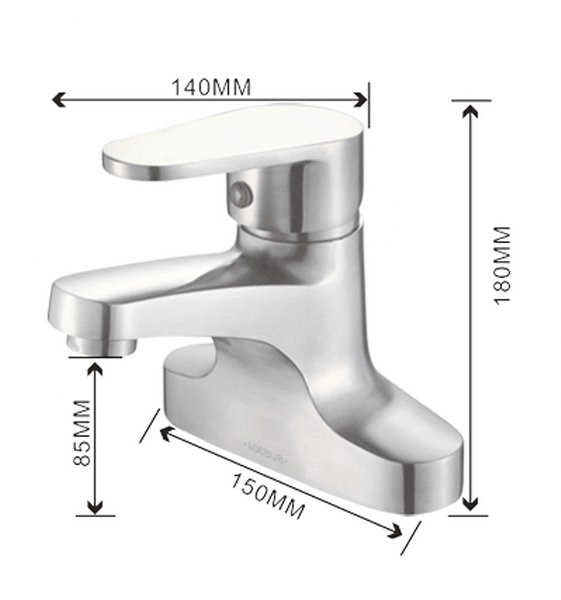Vòi Lavabo nóng lạnh 2 chân dẹt SUS304 + 2 dây cấp nước