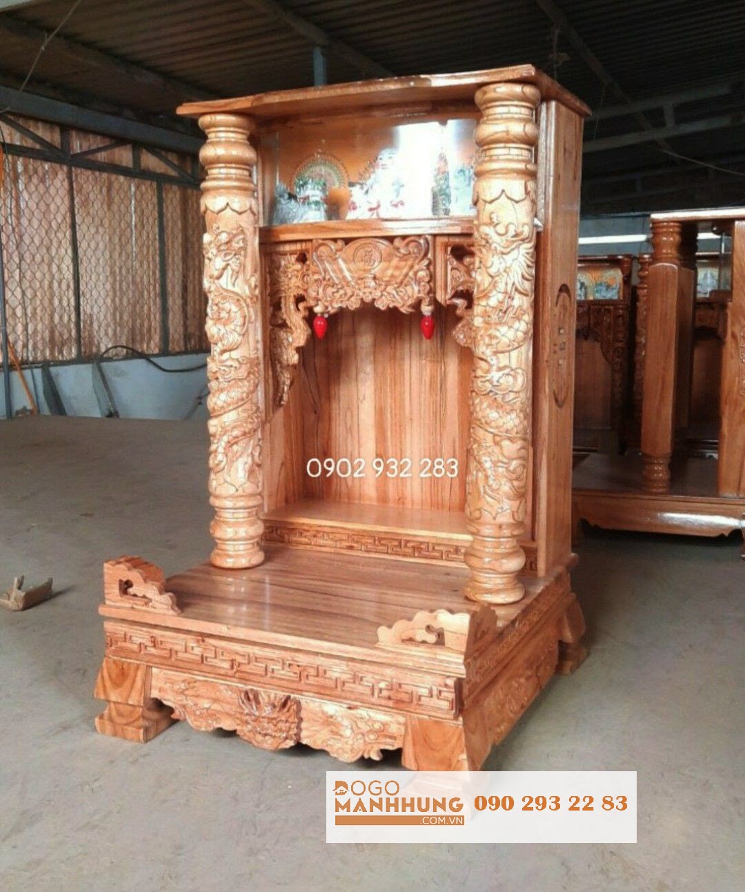 Bàn thờ ông địa gỗ xoan 60 x 98