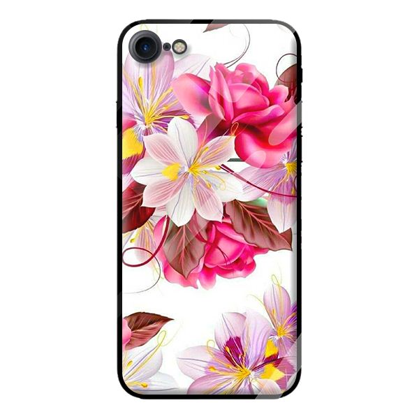 Ốp kính cường lực cho iPhone 7 mẫu HOA HỒNG XANH 3 - Hàng chính hãng