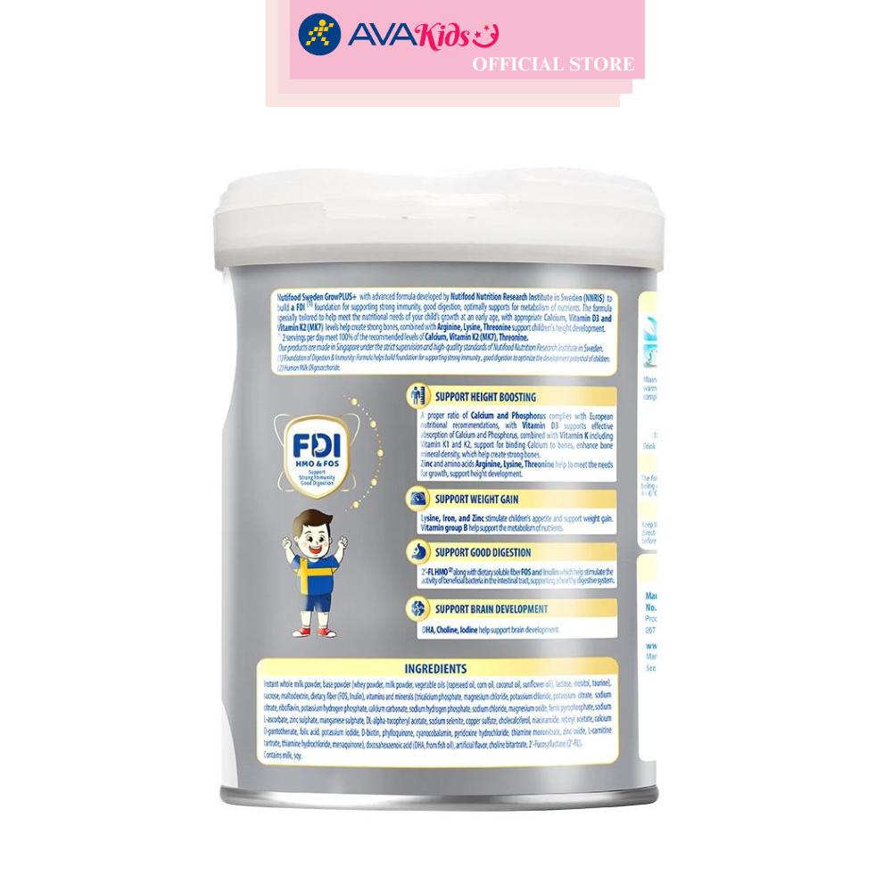 Sữa bột Nutifood GrowPLUS+ bạc 2+ hương vani 800g (từ 2 tuổi)