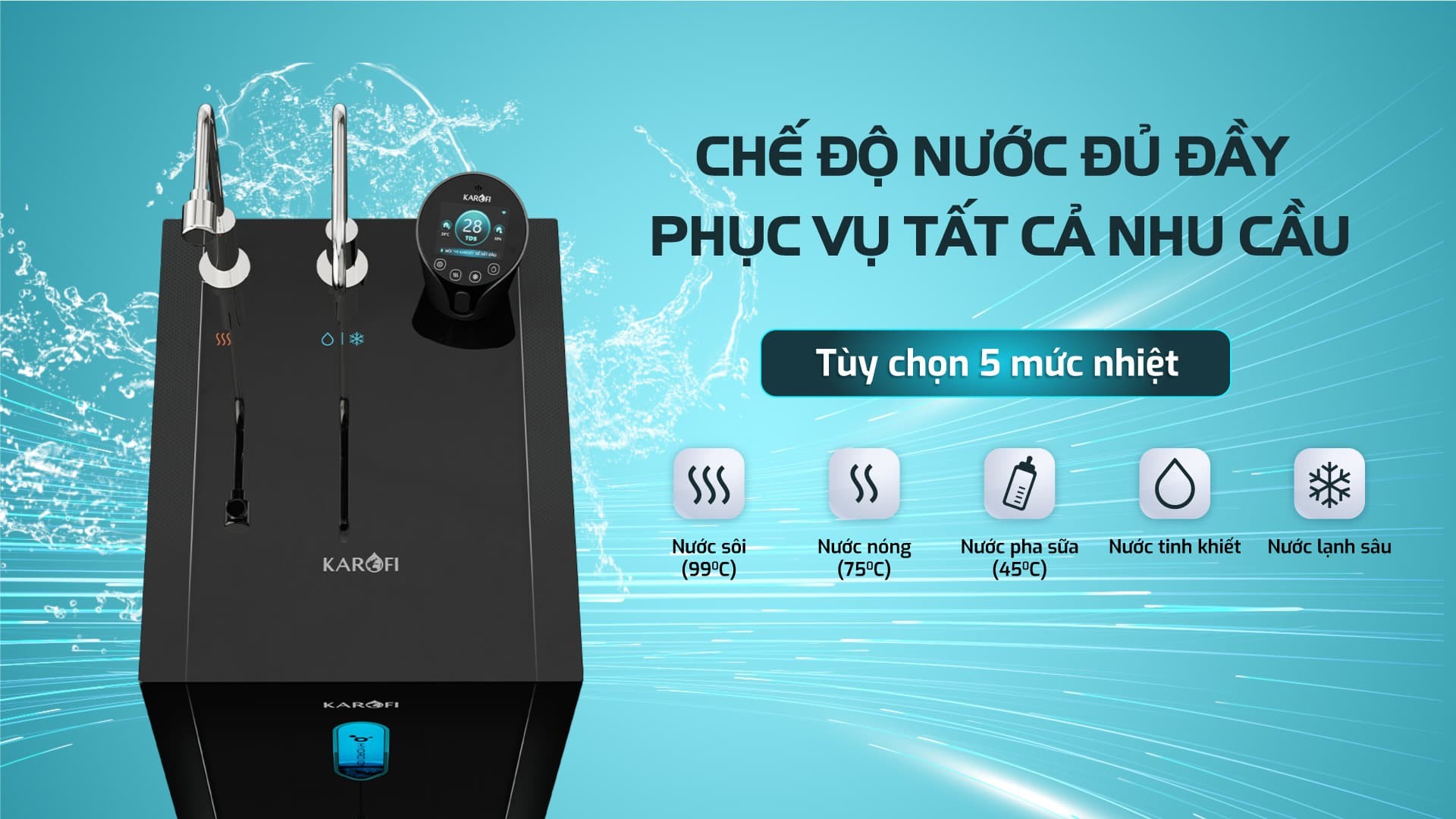 Máy lọc nước nóng lạnh Hydro-ion công nghệ điều khiển giọng nói KAE-S85 Plus - Hàng chính hãng