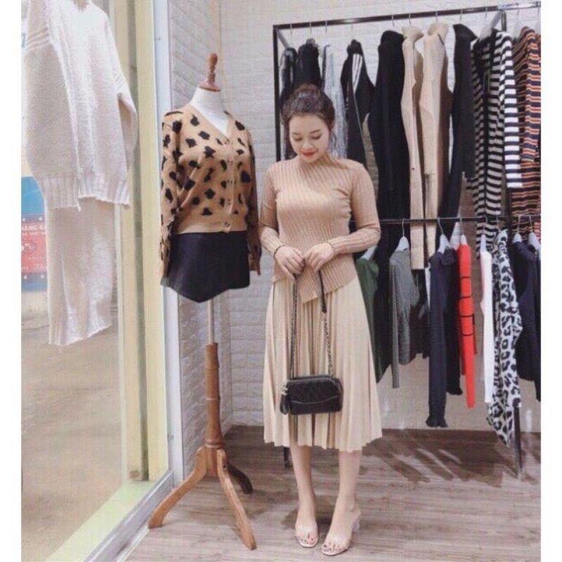 Chân váy dập ly 4 màu