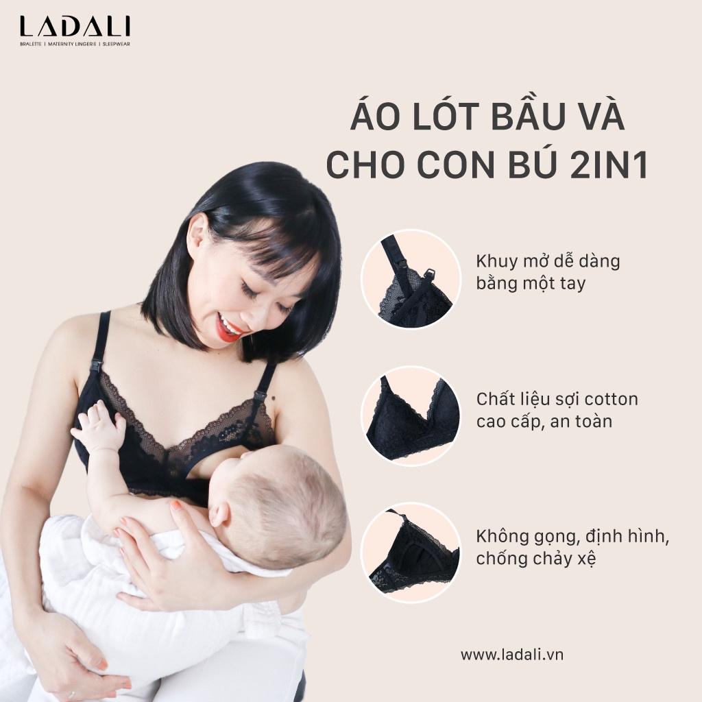 Áo lót bầu và cho con bú sau sinh mở cúc tiện lợi không gọng Ladali (có bigsize