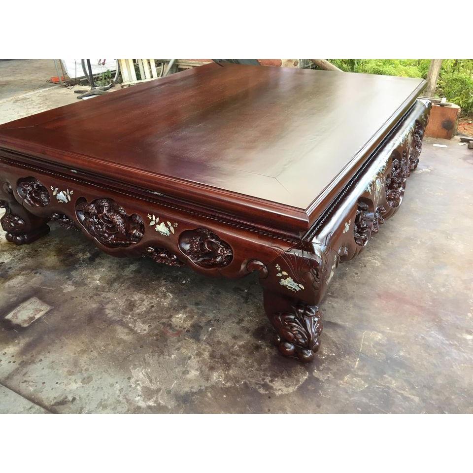 Sập Nằm Tích Ba Bông Khảm Trai Gỗ Gụ
