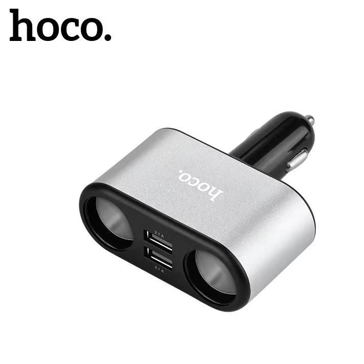 Tẩu sạc nhanh oto 4 cổng Hoco DF206  - cốc sạc 4 in 1 2 cổng usb 2 cổng chia trên ô tô xe hơi - hàng chính hãng