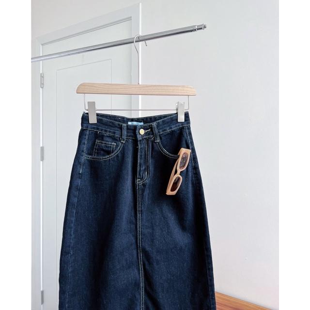 Chân váy jean bò nữ dáng dài v238301 germe