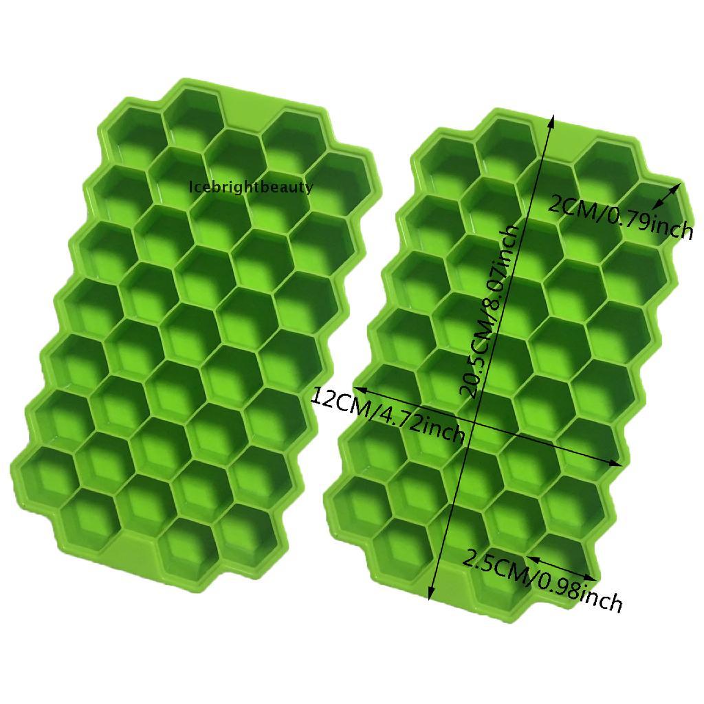 Icebrightbeauty Ice Cube Tray,Silicone Ice Cube Molds for Freezer with Lid (Set of 2) VN