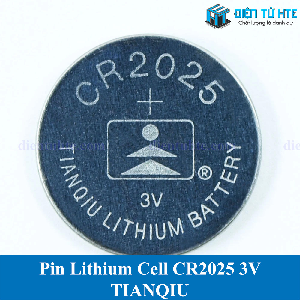 2 viên Pin Lithium Cell TIANQIU CR2025 2025 3V (Trong vỉ)