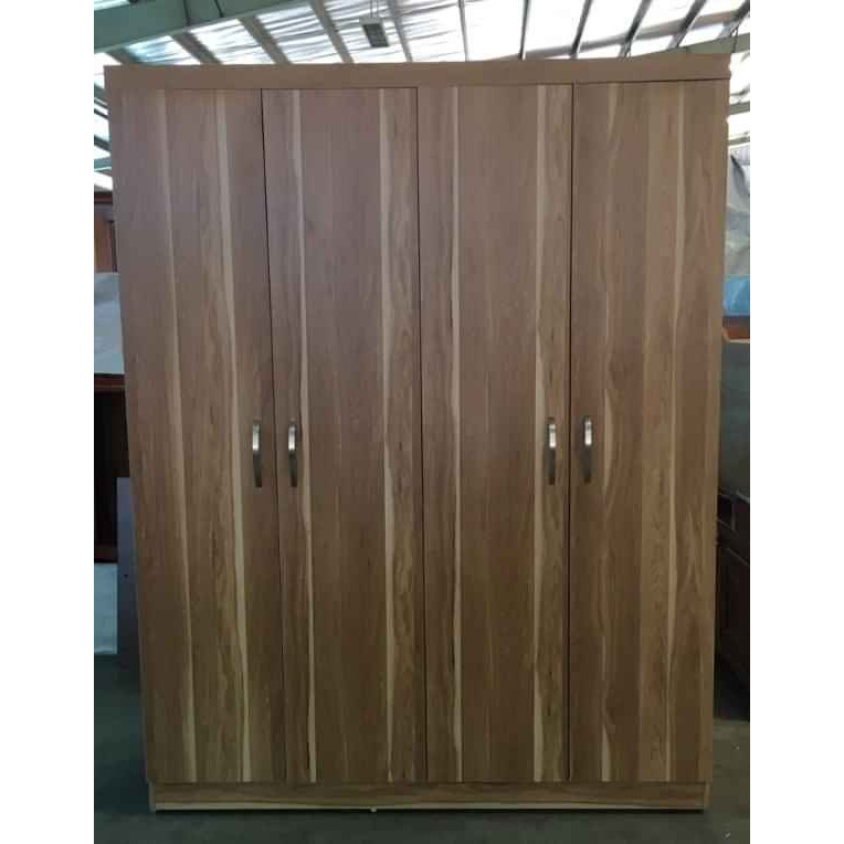 Tủ đựng quần áo bằng gỗ MDF 4 cánh màu nâu 106