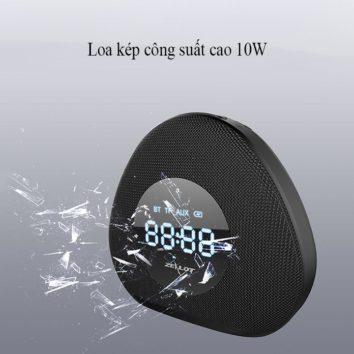 Loa bluetooth Zealot hàng chính hãng kiêm đồng hồ báo thức, đèn ngủ để bàn S23 âm thanh sống động tương thích điện thoại, laptop, máy tính...