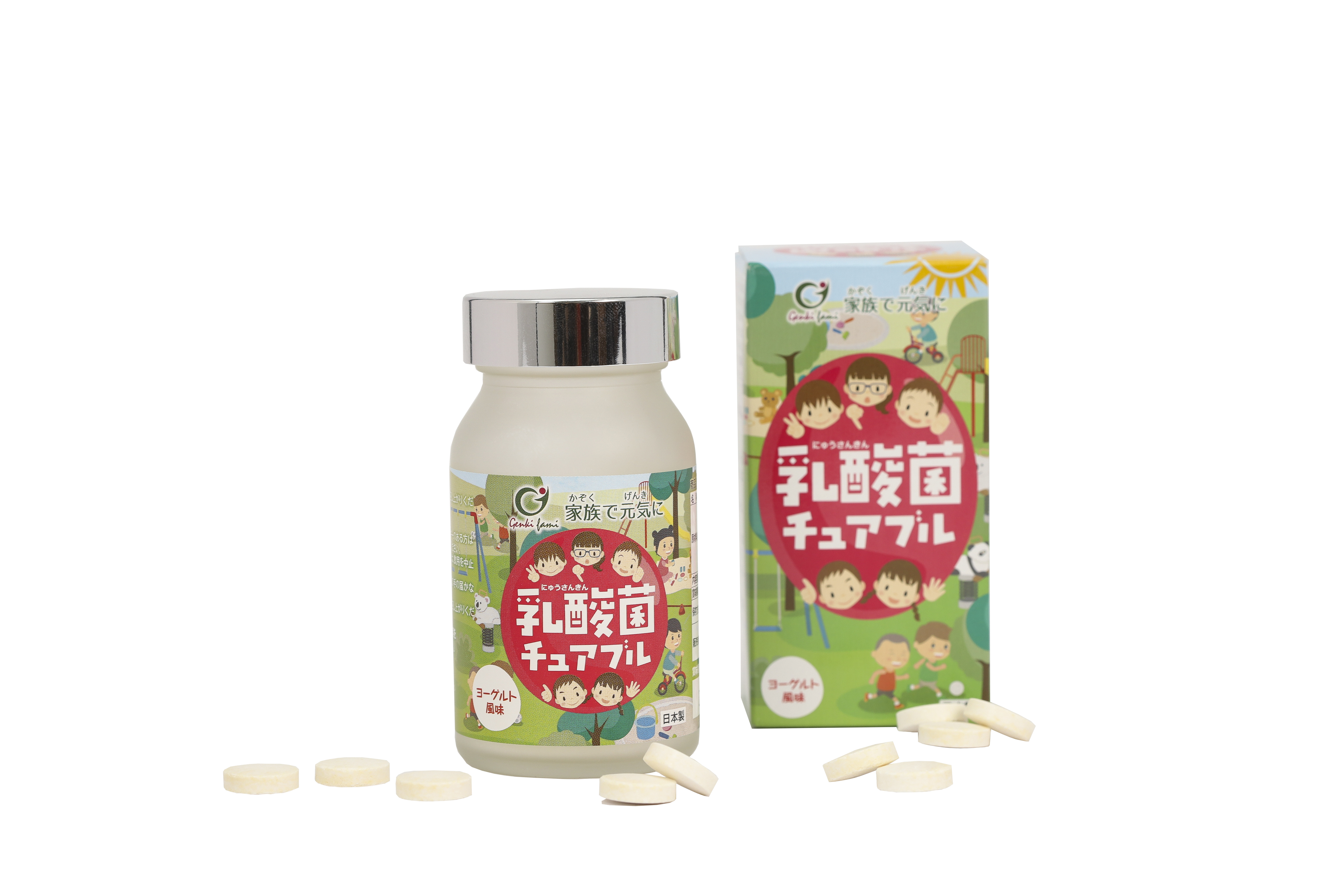 Viên Ngậm Chống Táo Bón, Biếng Ăn Vị Sữa Chua 150 Tỷ Lợi Khuẩn Nyusankin Chuaburu Genki Fami Nhật Bản