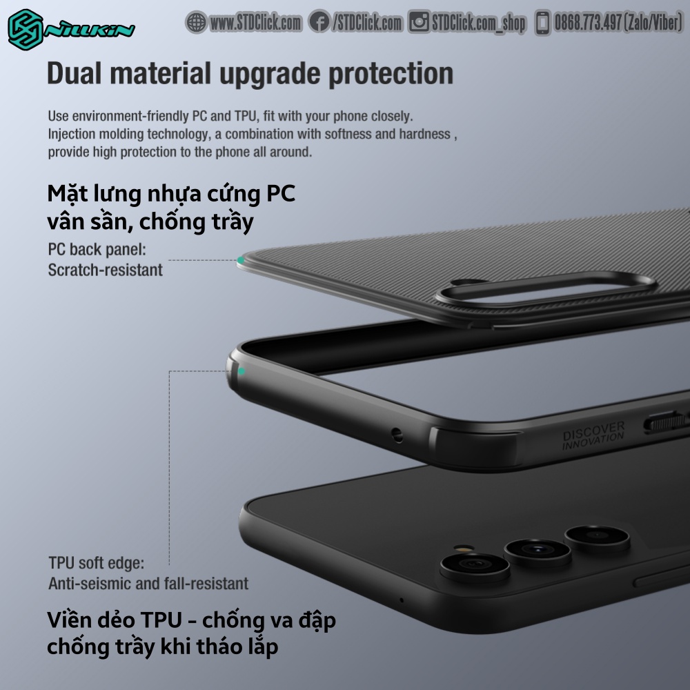 ỐP LƯNG DÀNH CHO ĐIỆN THOẠI SAMSUNG GALAXY A54 5G NILLKIN NHỰA CỨNG VIỀN DẺO