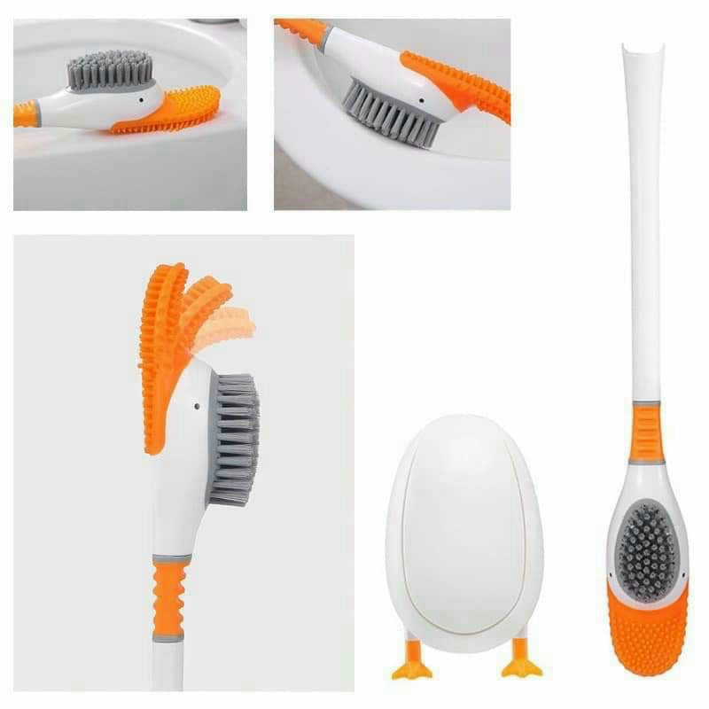 Cọ vệ sinh hình con vịt có hộp bảo quản gắn tường