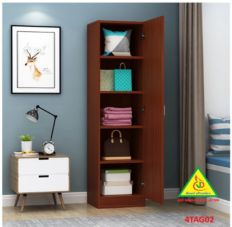 Tủ quần áo mini- Tủ quần áo gỗ MDF 4TAG02 - Nội thất lắp ráp Viendong adv