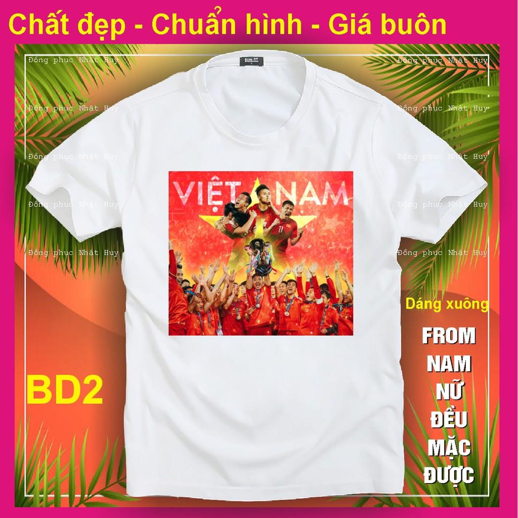 Áo thun đội tuyển việt nam BD2,full size,hàng đẹp,việt nam vô địch áo cờ việt nam,áo phông in đội tuyển việt nam