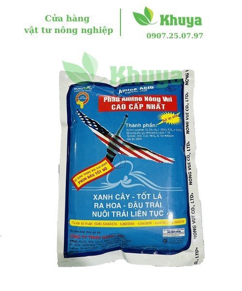 Phân bón lá Nông Vui Amino Acid nguyên chất 250gr Xanh cây - Tốt lá - Ra hoa