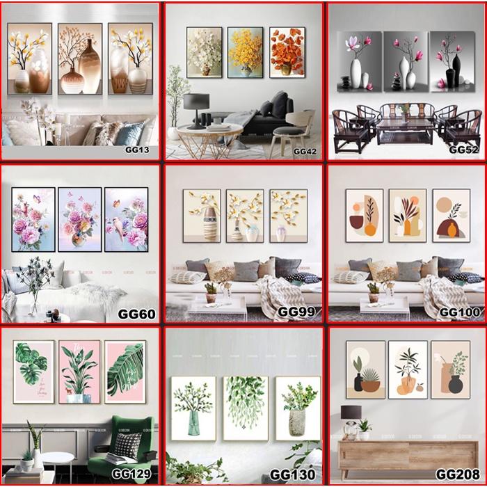 Tranh treo tường canvas lọ hoa trang trí phòng khách, phòng ngủ, phòng ăn, spa, tranh decor nhà cửa phong cách hiện đại