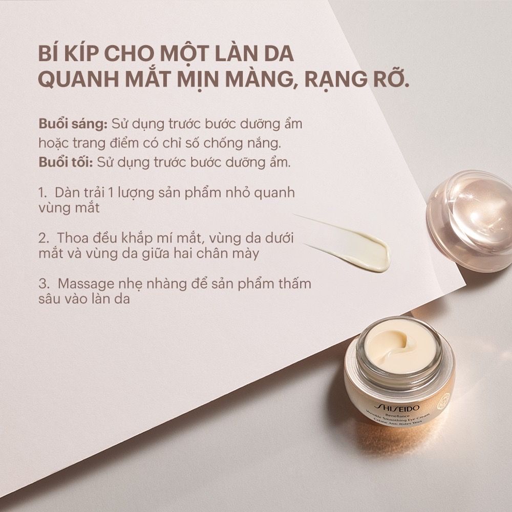 Kem dưỡng mắt Shiseido Benefiance Wrinkle Smoothing Eye Cream 15ml