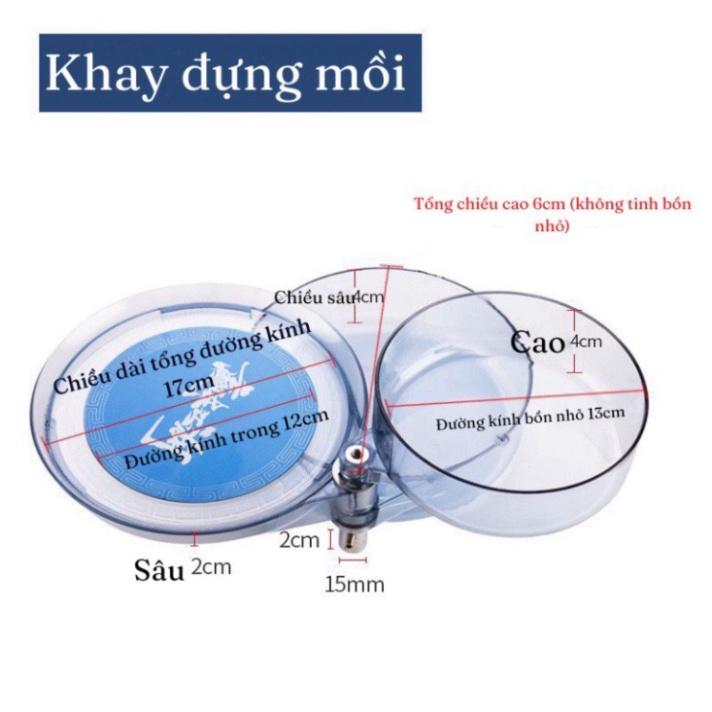 Xả hàng sale Khay trộn mồi , đựng mồi cao cấp Trong Suốt 3 tầng , cấu trúc 3 lớp siêu bền , xoay 360 độ thoải mái ( đồ