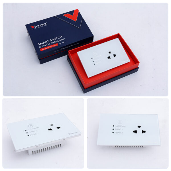 Ổ cắm chống giật cho phao điện Vconnex - Sử dụng cho mạch Bơm + Phao bồn chứa + Phao bể ngầm