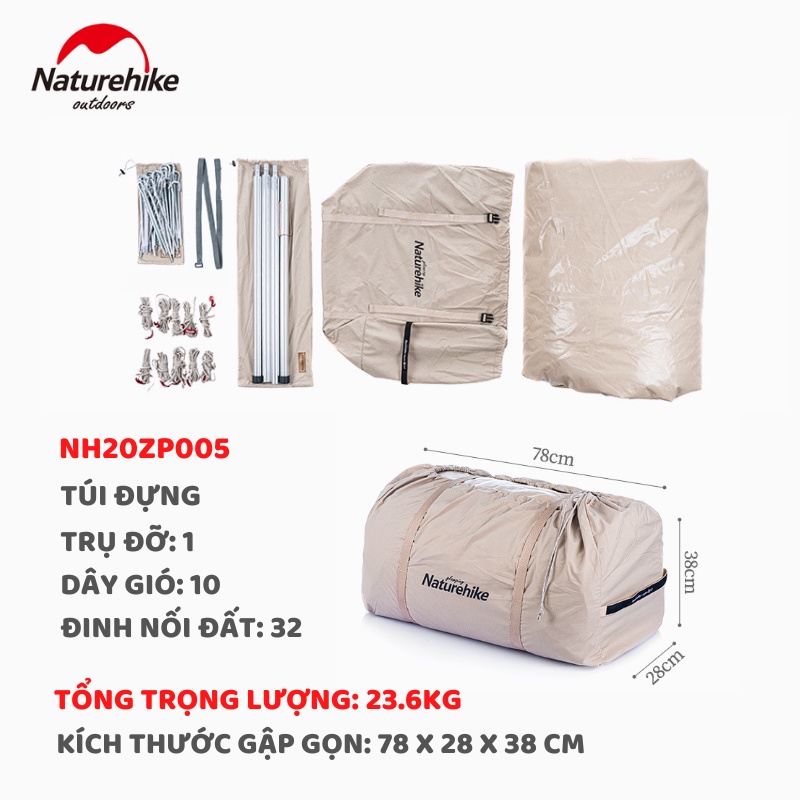 Lều cắm trại glamping 5-8 người NatureHike NH20ZP005