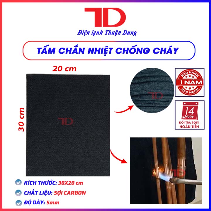 Tấm Chống Cháy nỉ cacbon đã được oxy hóa, Tấm Chắn Nhiệt Chống Cháy khi hàn chất liệu sợi Carbon, Nỉ acrylic tiền oxy hóa - Điện Lạnh Thuận Dung