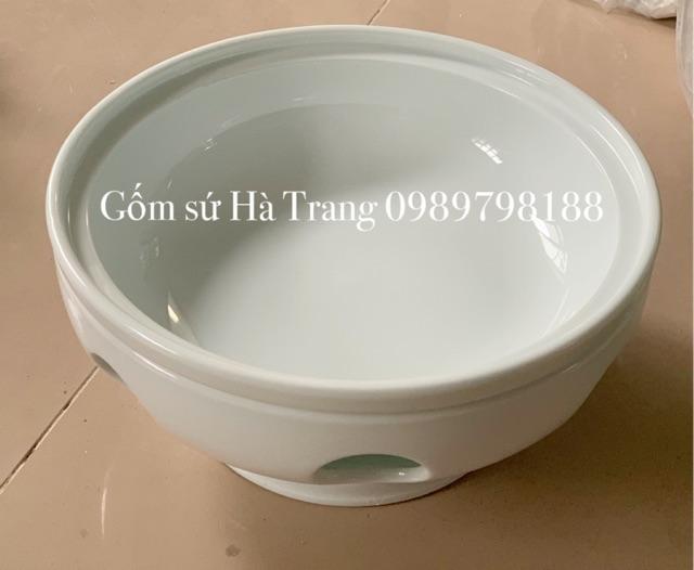 Bát hâm nóng đồ ăn size 1 đường kính 24cm gốm sứ Bát Tràng cao cấp