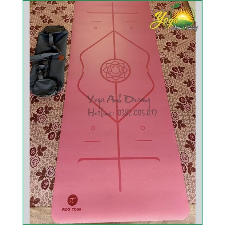 Thảm Tập Yoga Pido ( thảm định tuyến PU Cao Cấp Chính Hãng ( tặng kèm túi đeo)