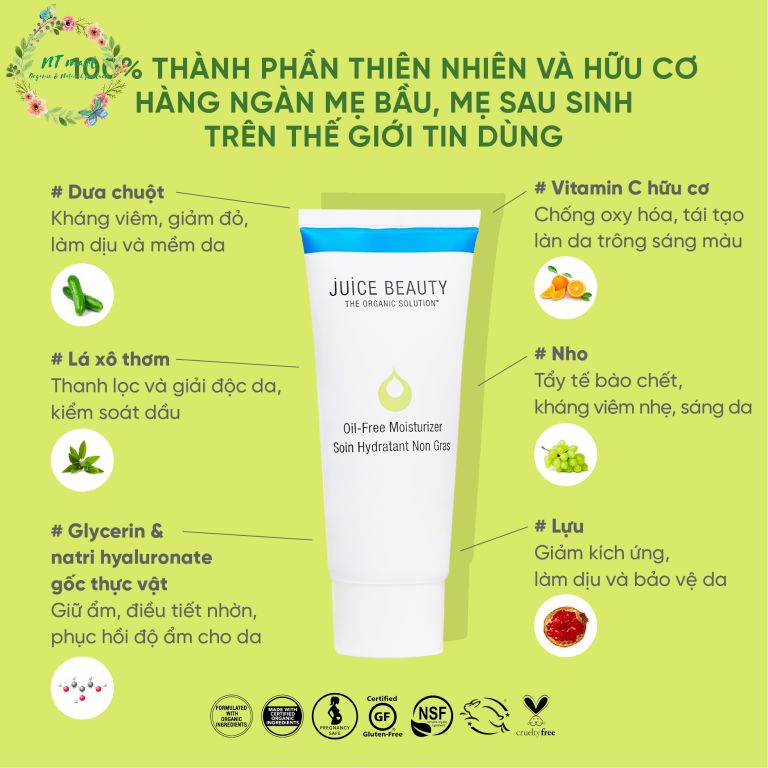 JUICE BEAUTY - Kem Dưỡng Cân Bằng Độ Ẩm Dành Cho Da Nhờn/Mụn Juice Beauty Oil-free Moisturizer 60ml