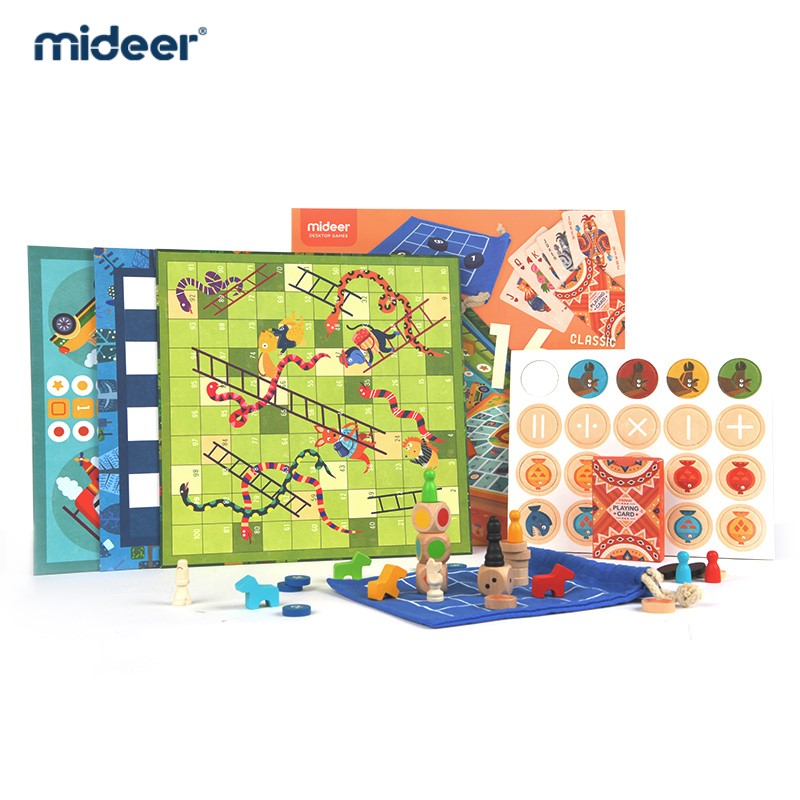 Bộ đồ chơi 16 trong 1 tổng hợp các loại cờ - chính hãng Mideer Classic Games 16 in 1 MD2038 