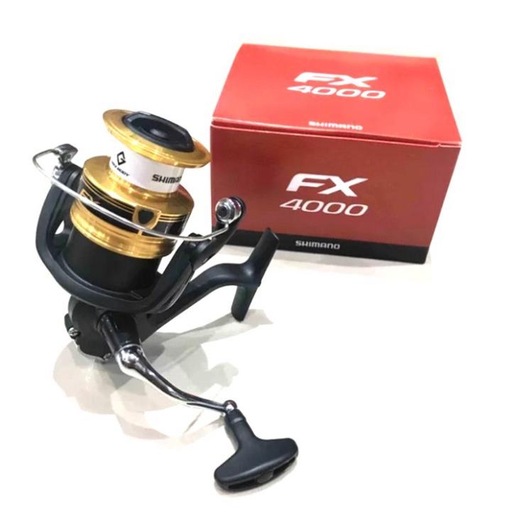 Máy câu cá đứng Shimano FX4000 tải cá 8.5kg, máy đứng câu lure giá rẻ câu lure lóc chẽm suối câu sông