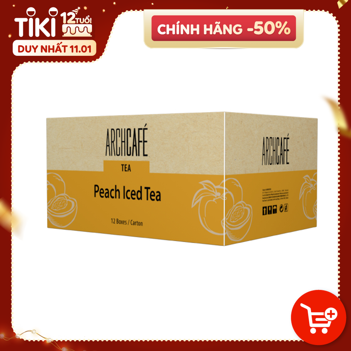 Trà Đào Đá - Trà hoà tan Archcafé (hộp 12 gói x 20g)