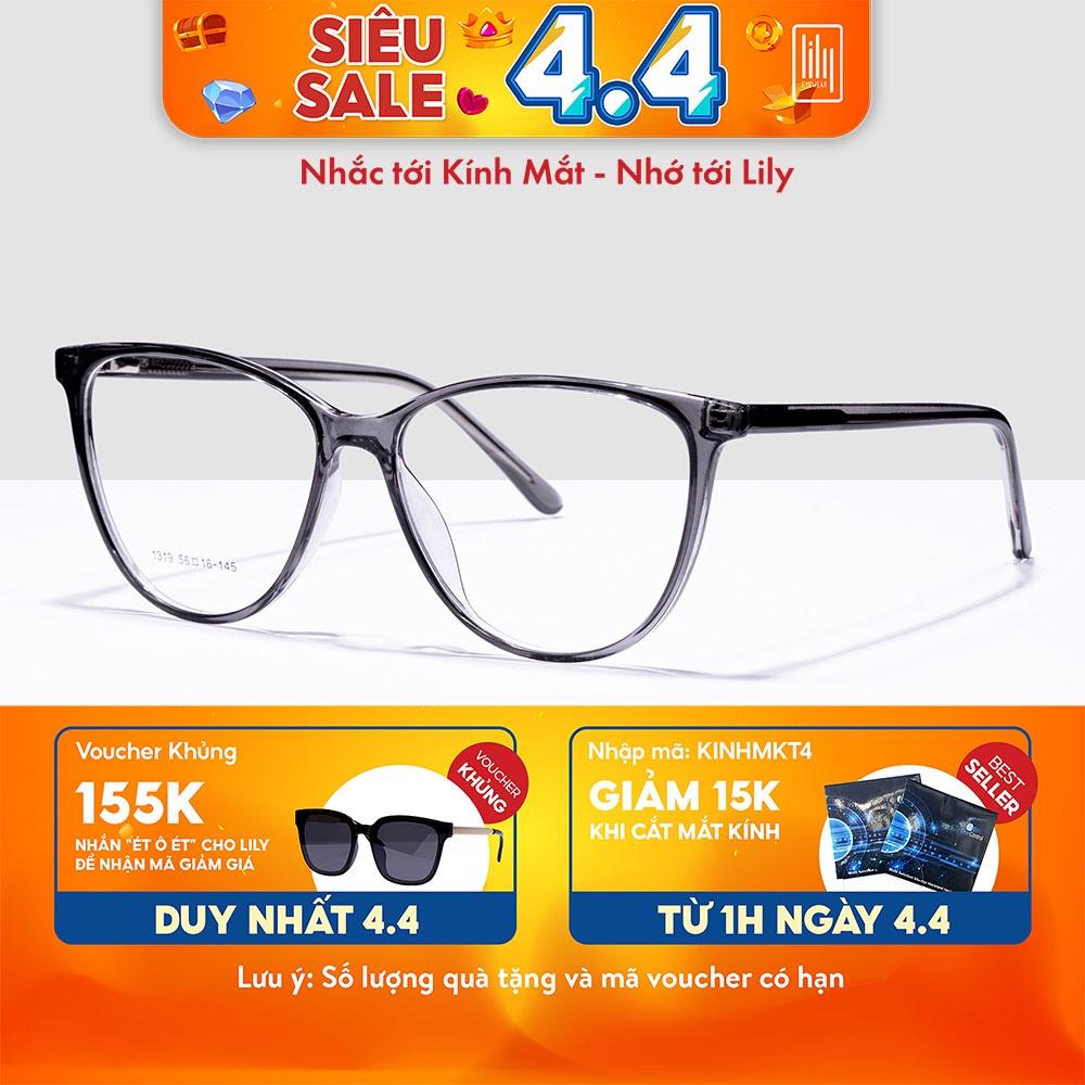 Gọng kính mắt mèo nữ LILYEYEWEAR mắt to giả cận chống bụi thiết kế thời trang 1319