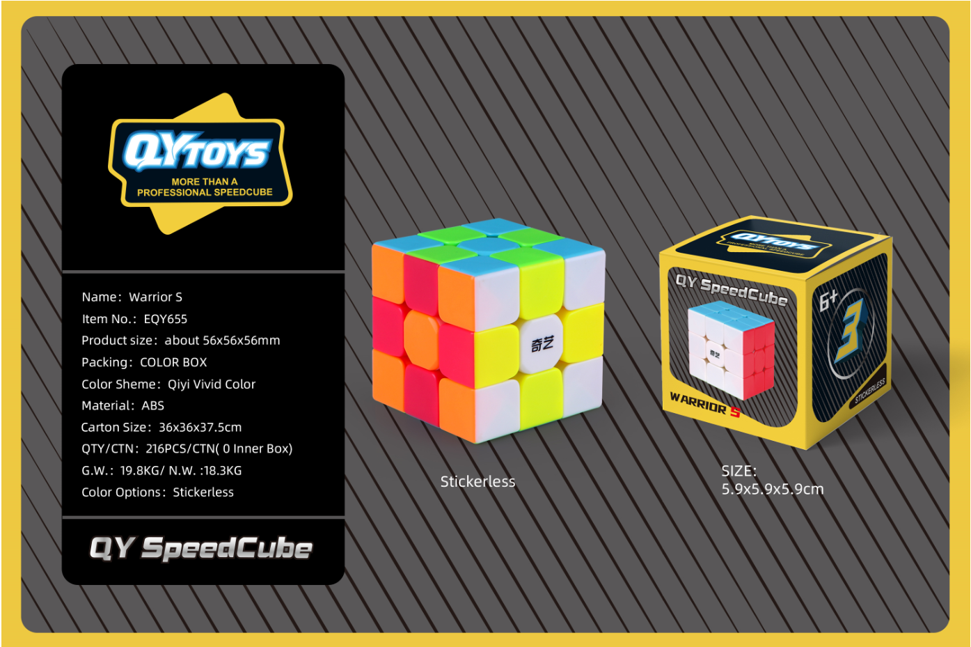 QYToys – EQY655 Khối Rubik Warrior S 3x3, Đồ chơi Rubik Phát Triển Tư Duy, Sáng Tạo