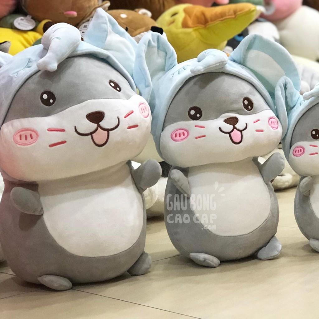 Gấu bông chuột Hater  Cosplay đội mũ đáng yêu chất liệu vài miniso 4 chiều Hàn Quốc, size 35cm