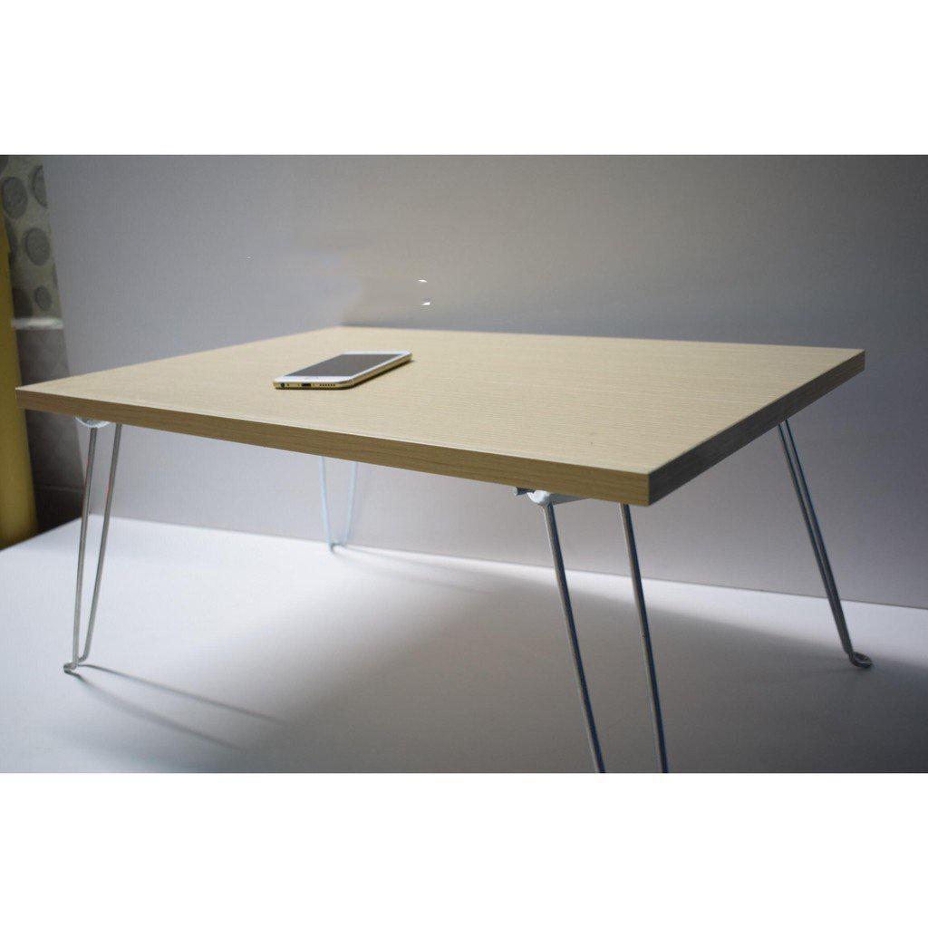 Bàn xếp gấp gọn học sinh vân gỗ đẹp, chân chắc chắn, kích thước 50x70 cm