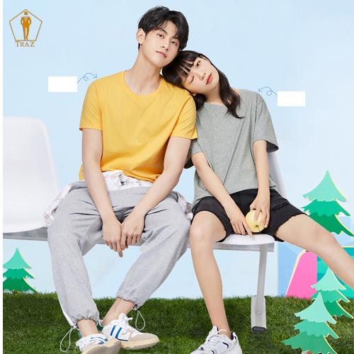 Áo Thun, Phông Trơn Nam Nữ Phom Rộng Unisex Cổ Tròn Tay Ngắn Vải Cotton 100 % Dày Dặn Basic Nhiều Màu.