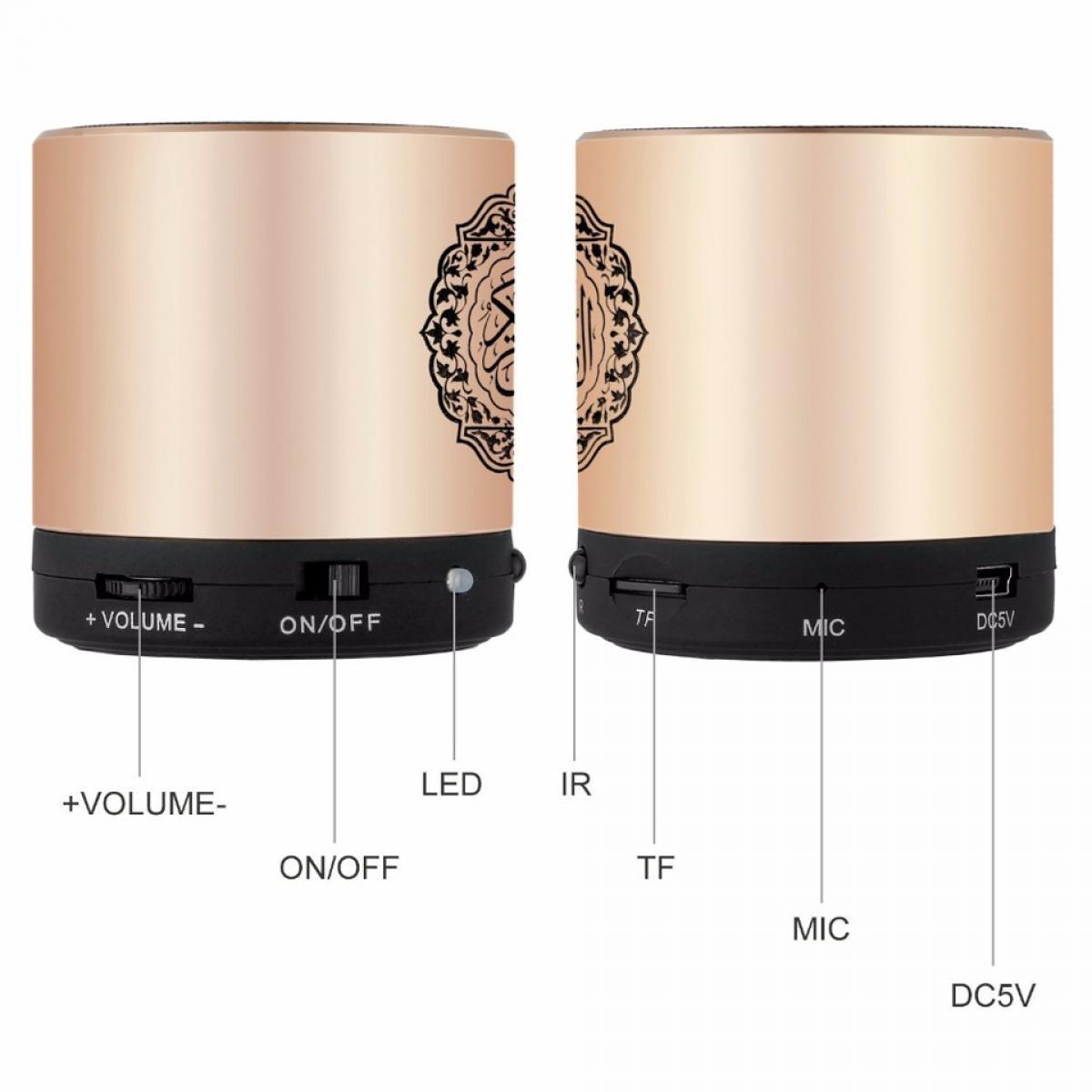 Loa Hồi giáo Kinh Qur'an Equantu, Bản dịch kinh Koran thông minh Điều khiển từ xa di động nhỏ Bluetooth MP3 FM NẾU Người chơi Ramadan Hajj Quà tặng Màu sắc: Khác