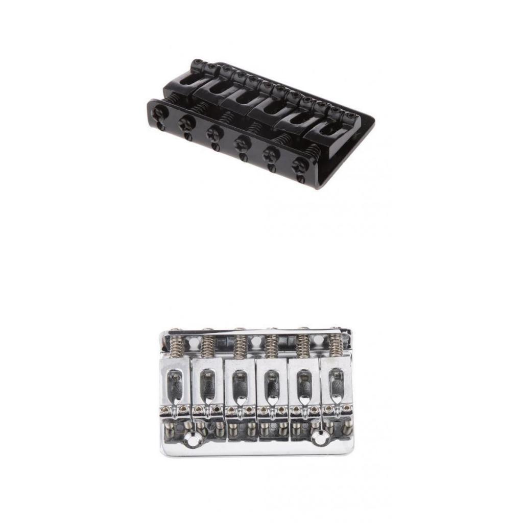 65mm 6 Saddles Fixed Bridge w/ Wrench Screws Set for Childrens Guitar Black