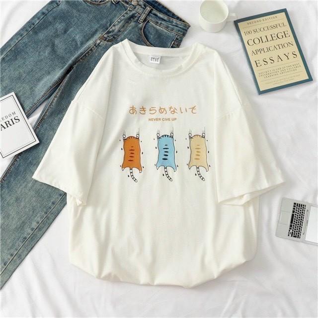 Áo Thun Tay Lỡ Unisex  Freesize từ 40-70kg