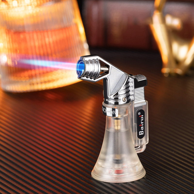 Bật lửa hột quẹt khè ngang BAIRUI BR651 hình kim tự tháp gas lộ thiên - xài gas