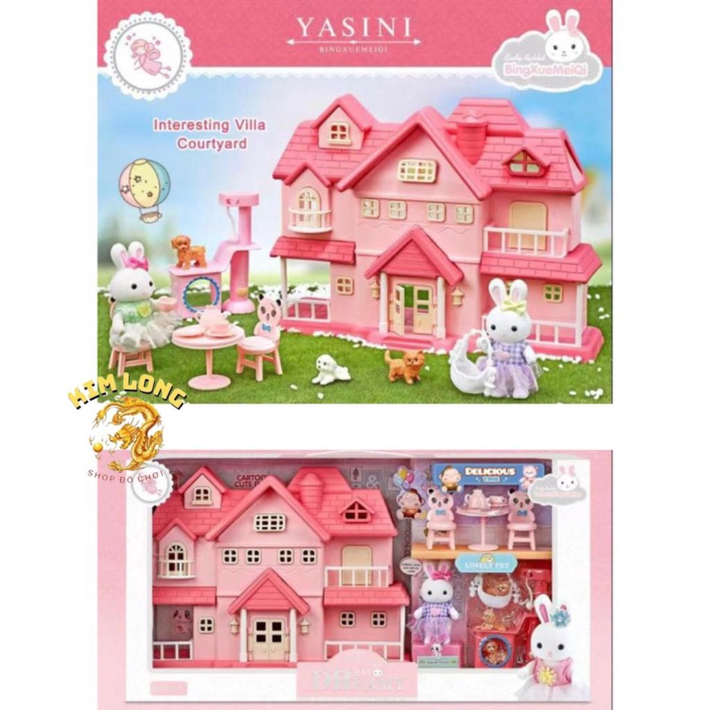 Hộp đồ chơi cho bé gái LÂU ĐÀI THỎ NGỌC - ngôi nhà của thỏ Sylvanian - ngôi nhà búp bê - phòng ngủ - bàn trang điểm