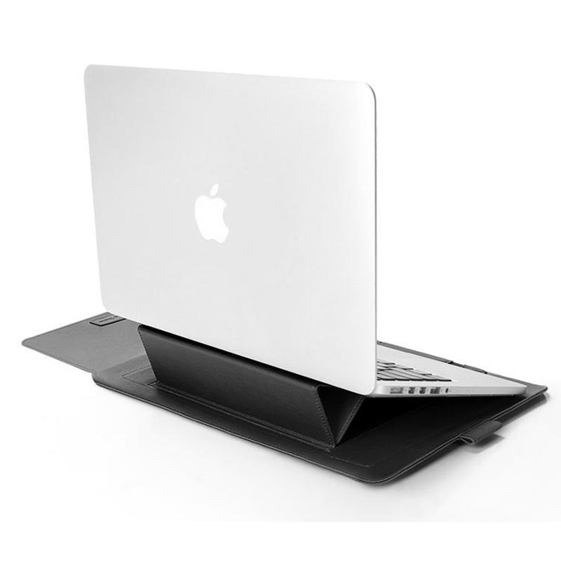 3 In1 Túi Laptop Cho Macbook Air Pro Da PU 13/14/15/15.6 Inch Bao Túi Đựng Laptop Có Chân Đế Miếng Lót Chuột