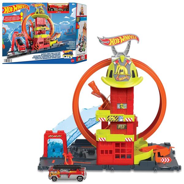 Bộ Đồ Chơi Trạm Cứu Hỏa Xoắn Ốc Siêu Cấp - Hot Wheels HKX41