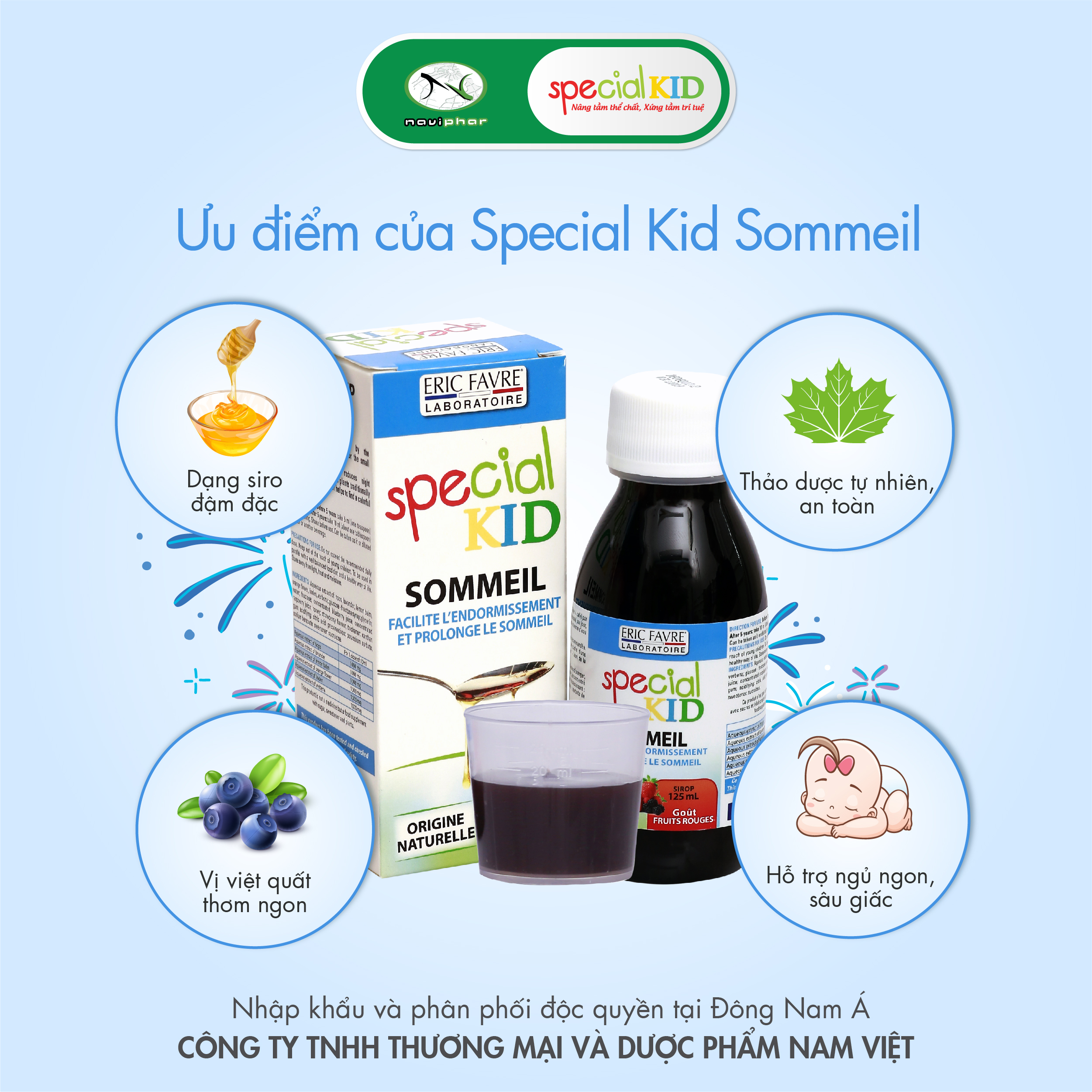 TPBVSK Special Kid Sommeil – Giúp ngủ ngon giấc, ngủ sâu giấc (125ml) [Siro – Nhập khẩu Pháp]