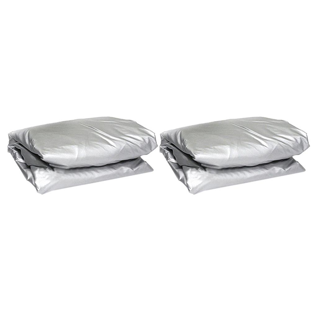 2x UV Protection Car Cover Full Car Cover Universal Fits For Sedan M Silver