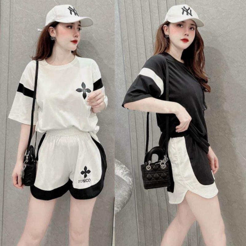 Bộ đồ sort đùi nữ kiểu dáng thể thao đi chơi mặc ơ nhà xinh xắn mẫu mới giá rẻ đẹp có bigsize