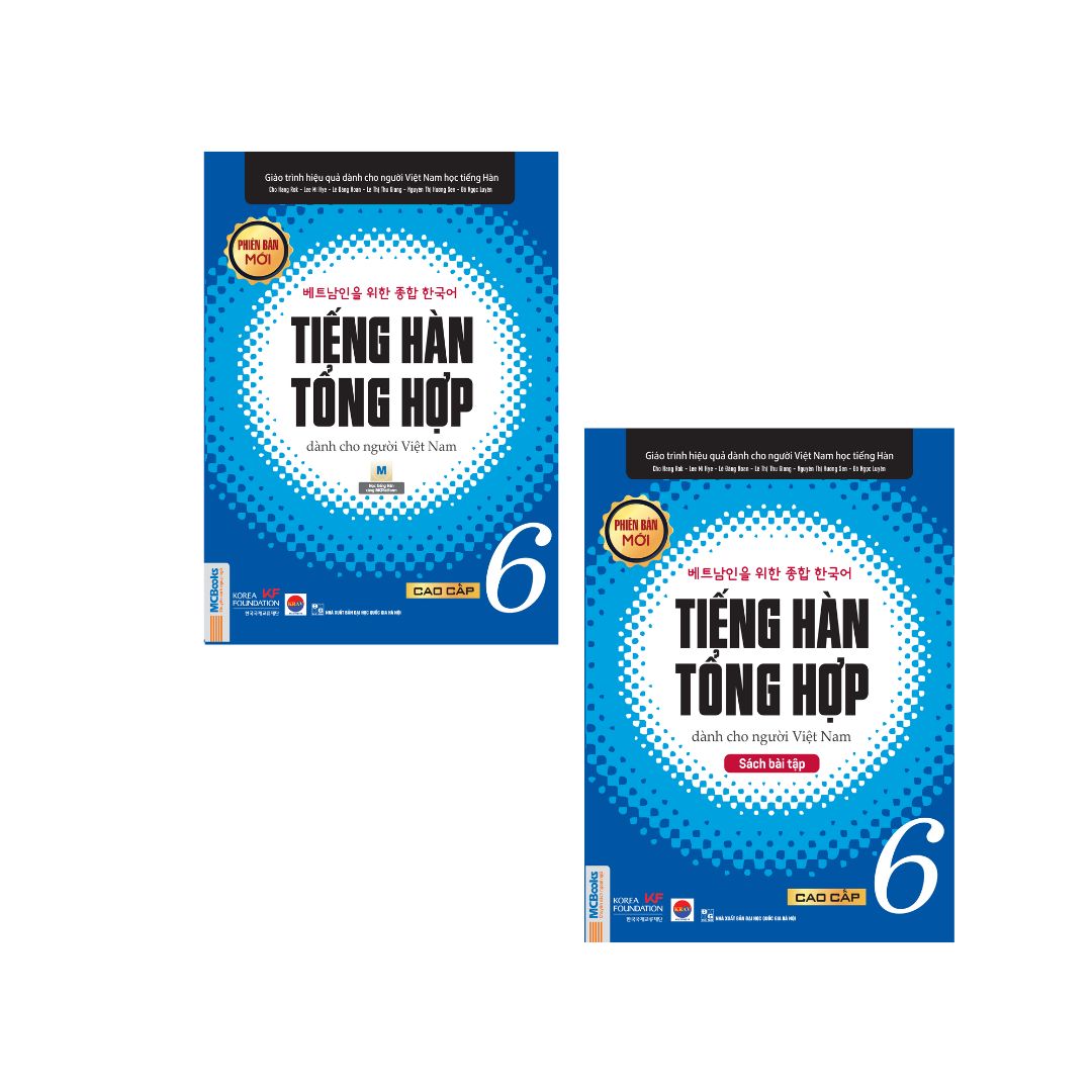 Sách - Combo Tiếng Hàn Tổng Hợp Dành Cho Người Việt Nam Trình Độ Sơ Cấp Tập 1-6 - Giáo Trình Màu kèm Sách Bài Tập