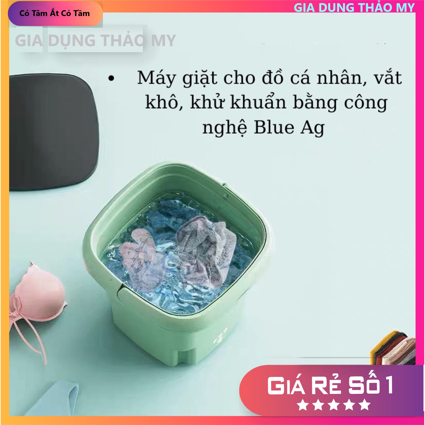 Máy giặt mini gấp gọn du lịch giặt tất đồ lót đồ trẻ em