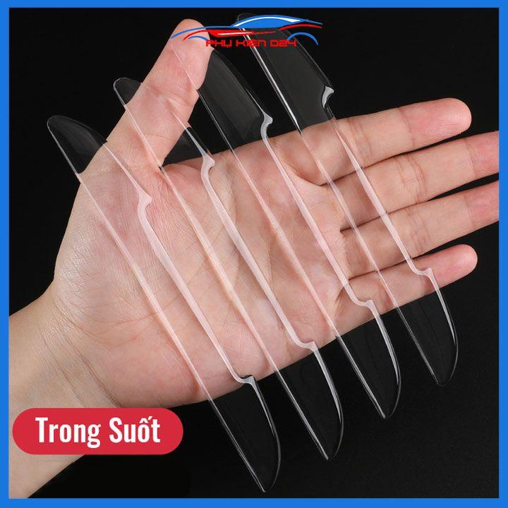 Bộ 4 miếng Silicon trong suốt dán chống xước cánh cửa tay nắm gương ô tô xe hơi
